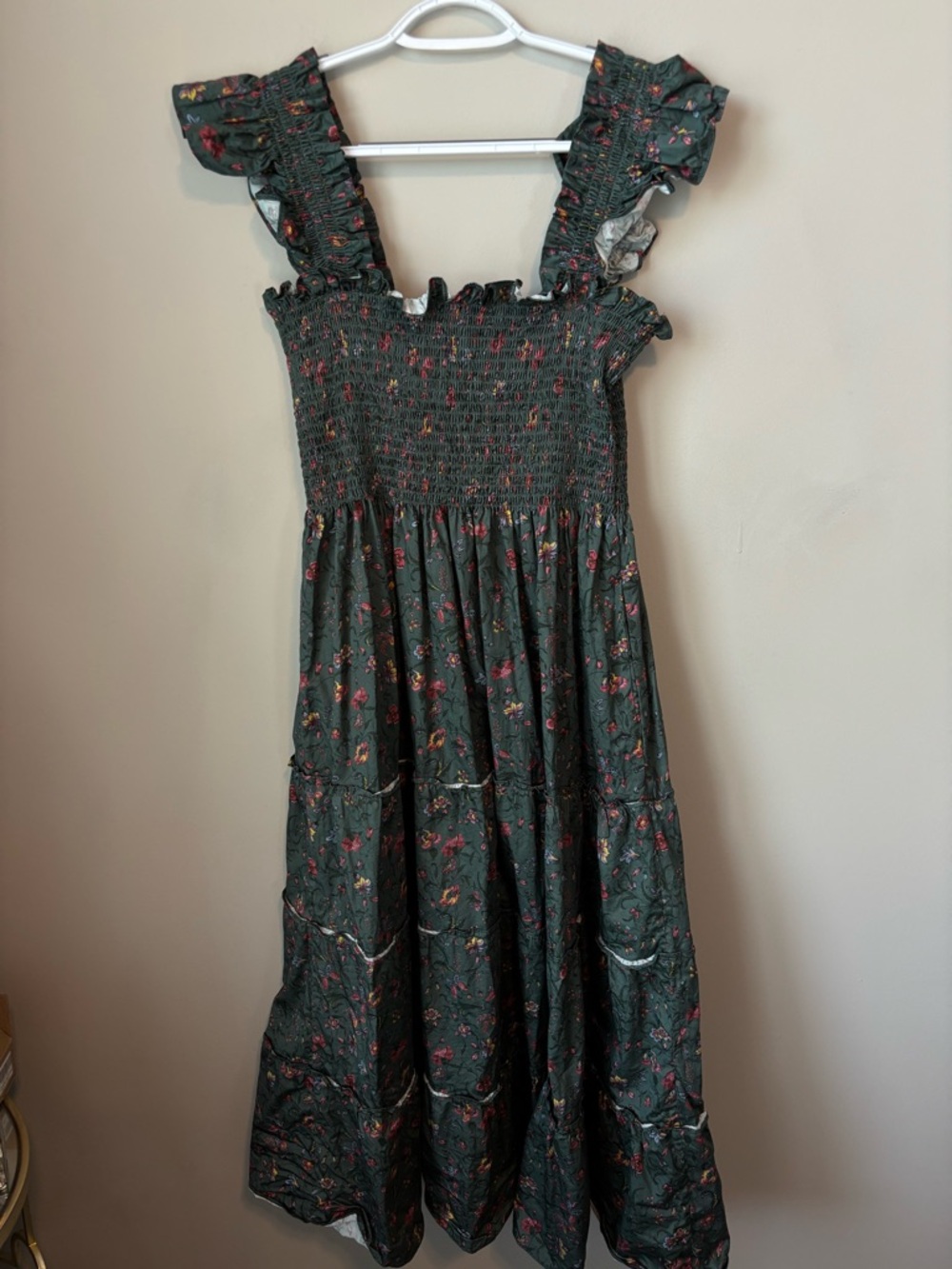 Hill House Home Ellie Nap Dress in Bottle Green Fleur Chintz Size L - Picture 5 of 5
